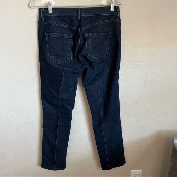 Ann Taylor Loft Modern Straight Dark Wash Creased Denim Jeans - Picture 6 of 8